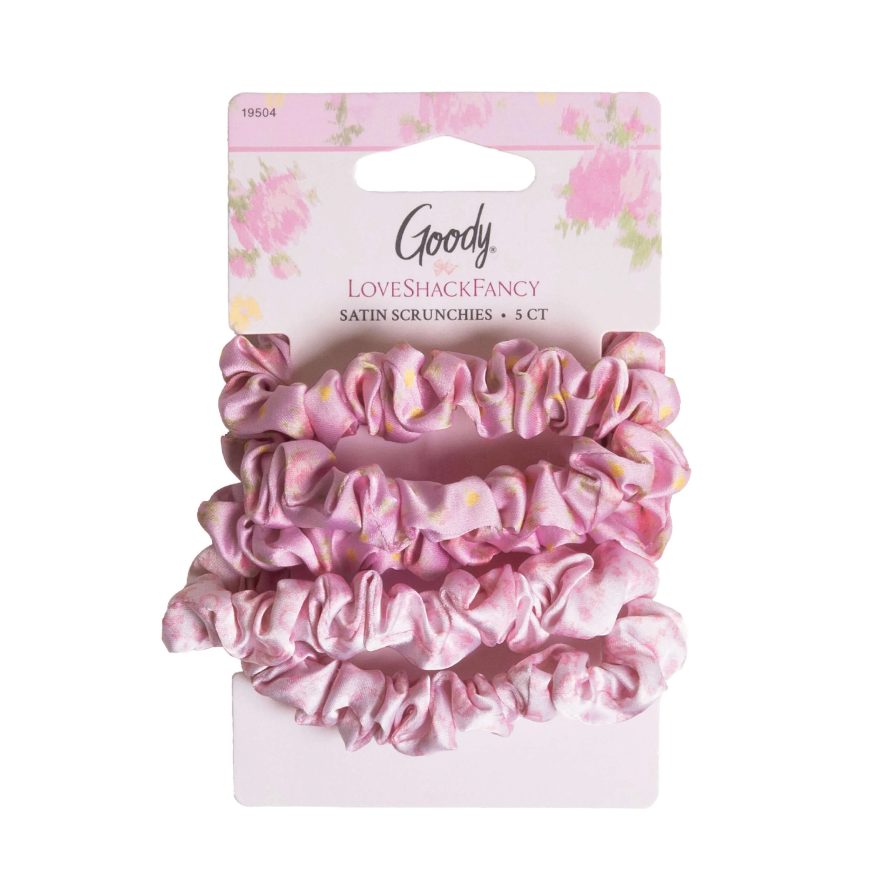Goody x LoveShackFancy Satin Scrunchies - Ikat Rose & Coquette Bow - 5ct