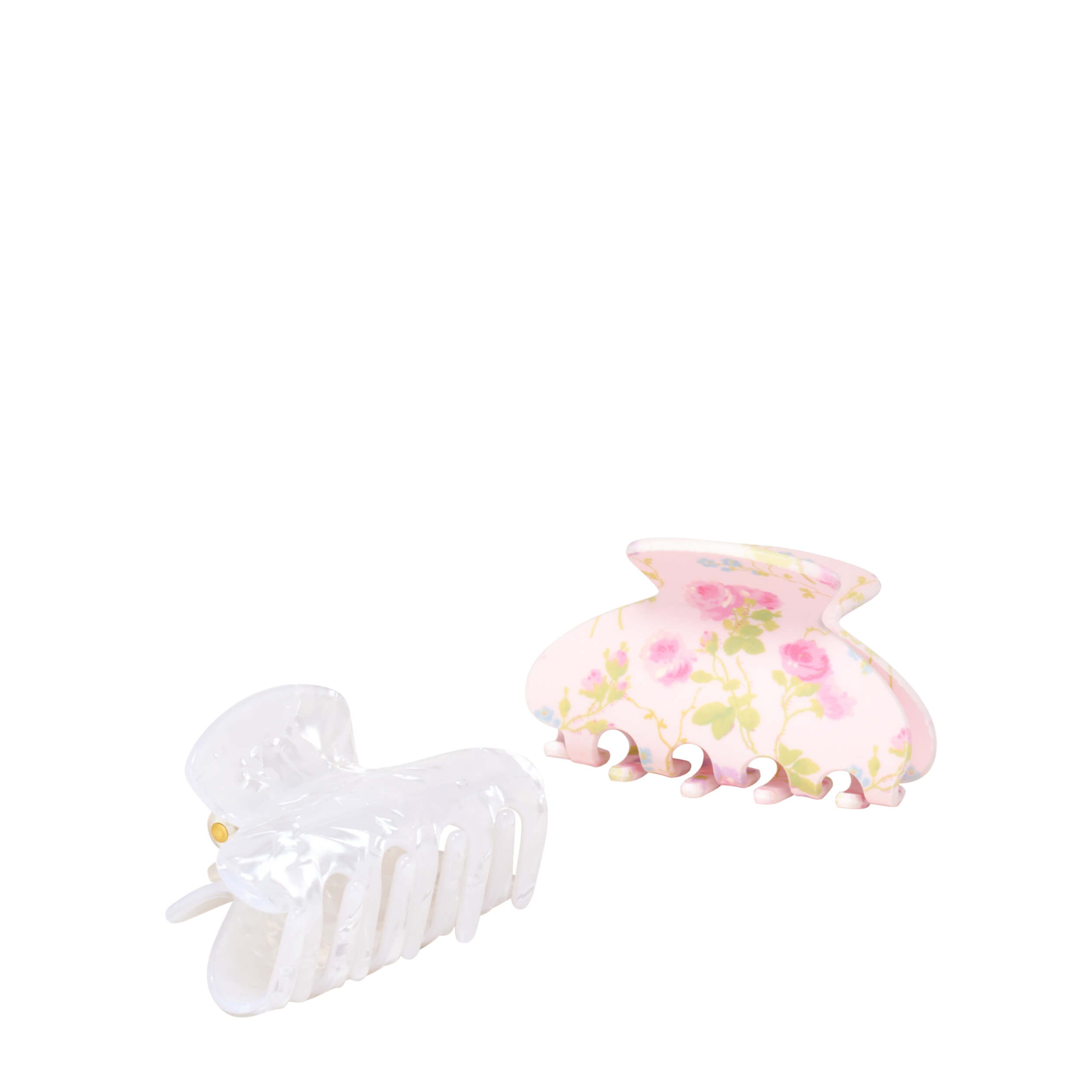 Wet Brush × Hill House Small Claw Clips. 2ct - Pink Bluebonnet Floral/Shell - Image 2