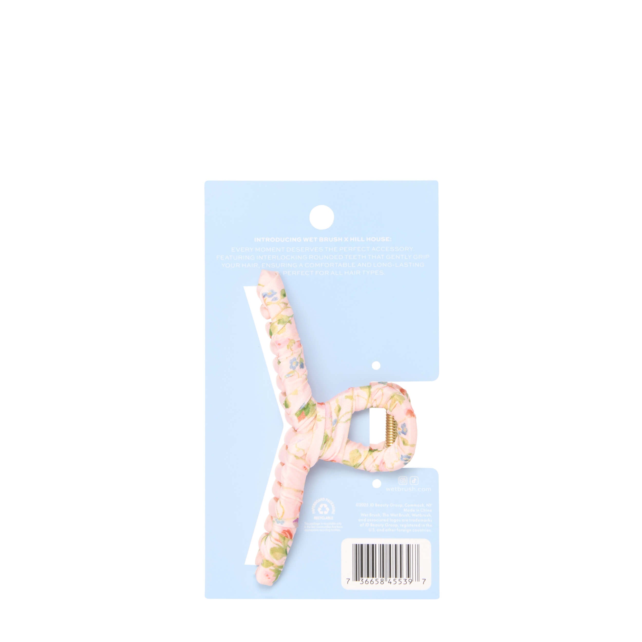 Wet Brush × Hill House Fabric Wrapped Claw Clip - Pink Bluebonnet Floral - Image 7