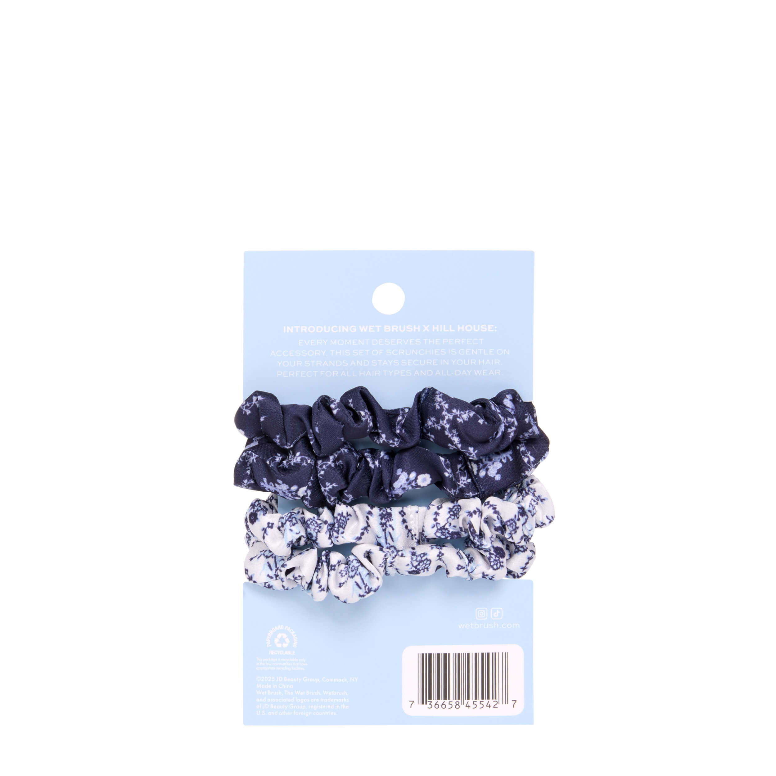Wet Brush × Hill House Skinny Satin Scrunchies. 4ct - Blue - Image 6