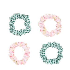 Wet Brush × Hill House Skinny Satin Scrunchies. 4ct - Pink/Green