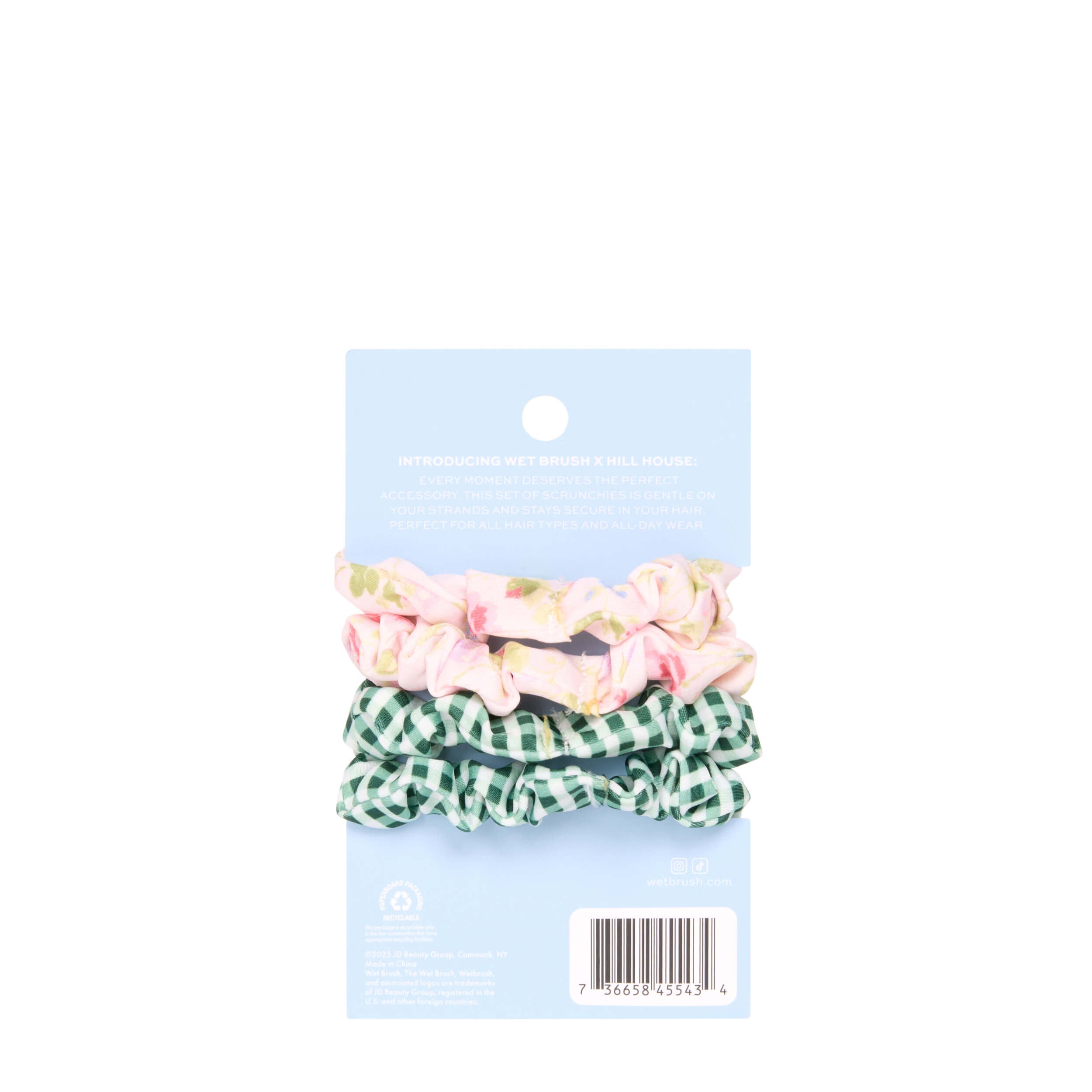 Wet Brush × Hill House Skinny Satin Scrunchies. 4ct - Pink/Green - Image 5