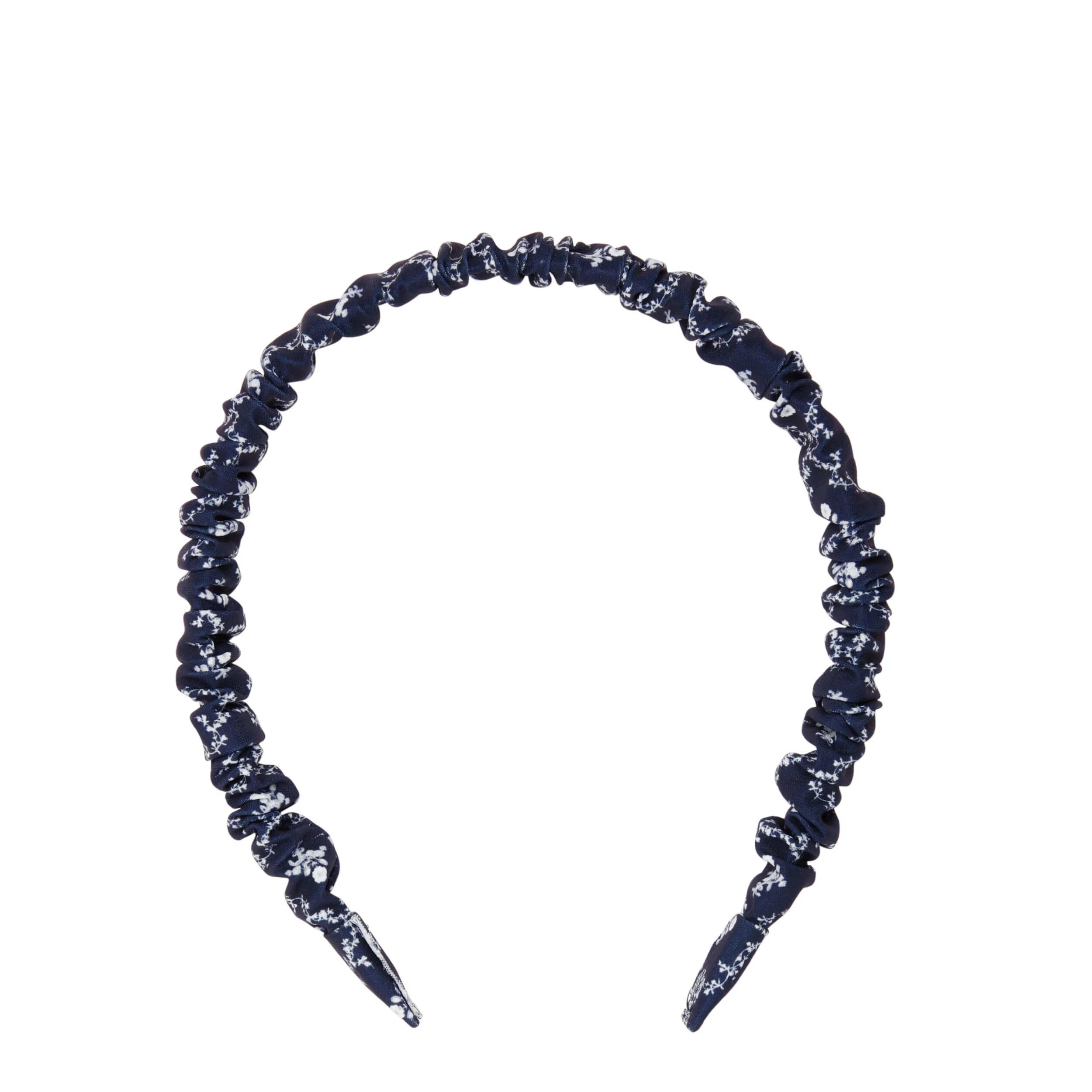 Wet Brush × Hill House Satin Scrunchie Headband - Navy Trellis