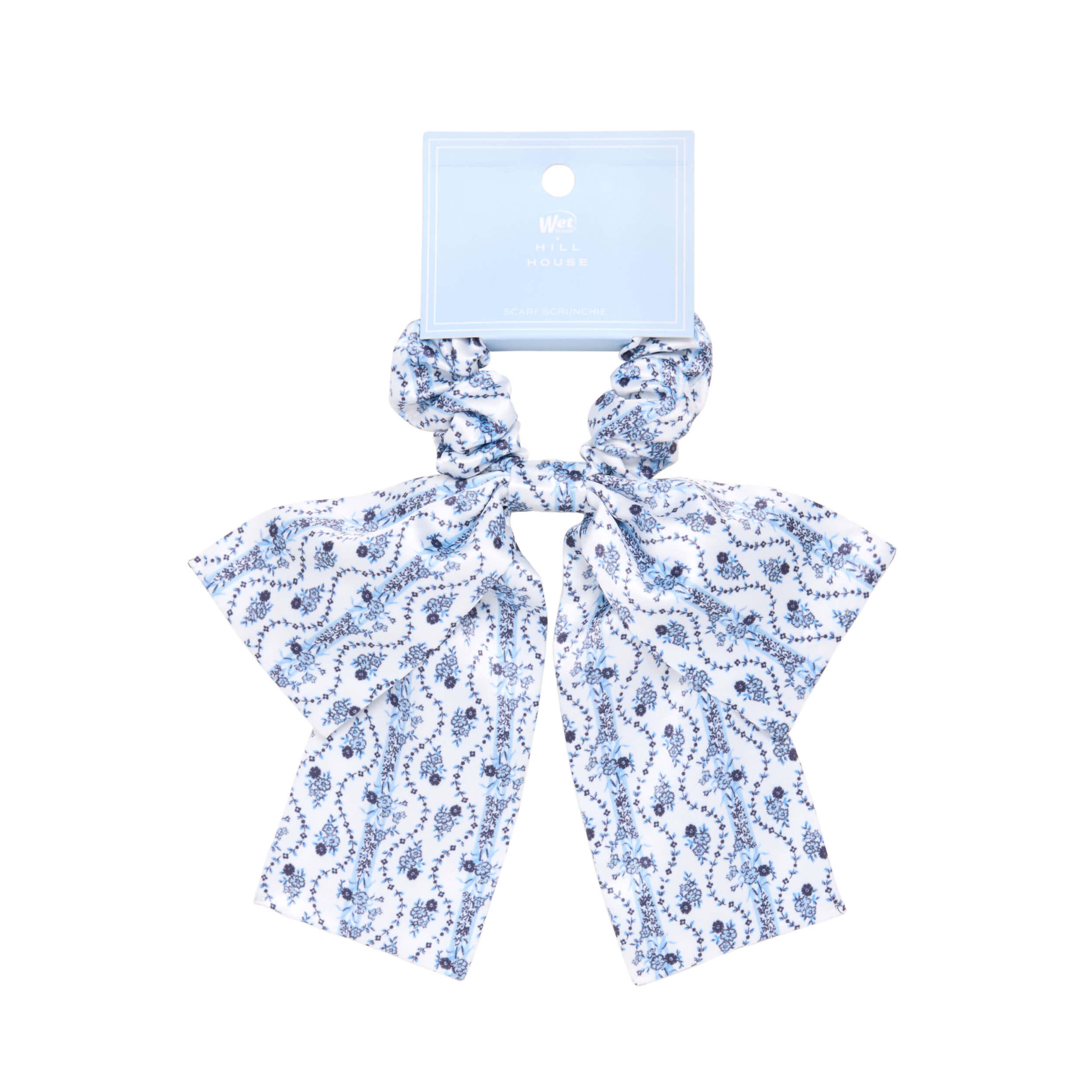 Wet Brush × Hill House Scarf Bow Scrunchie - Blue Vine Stripe - Image 5