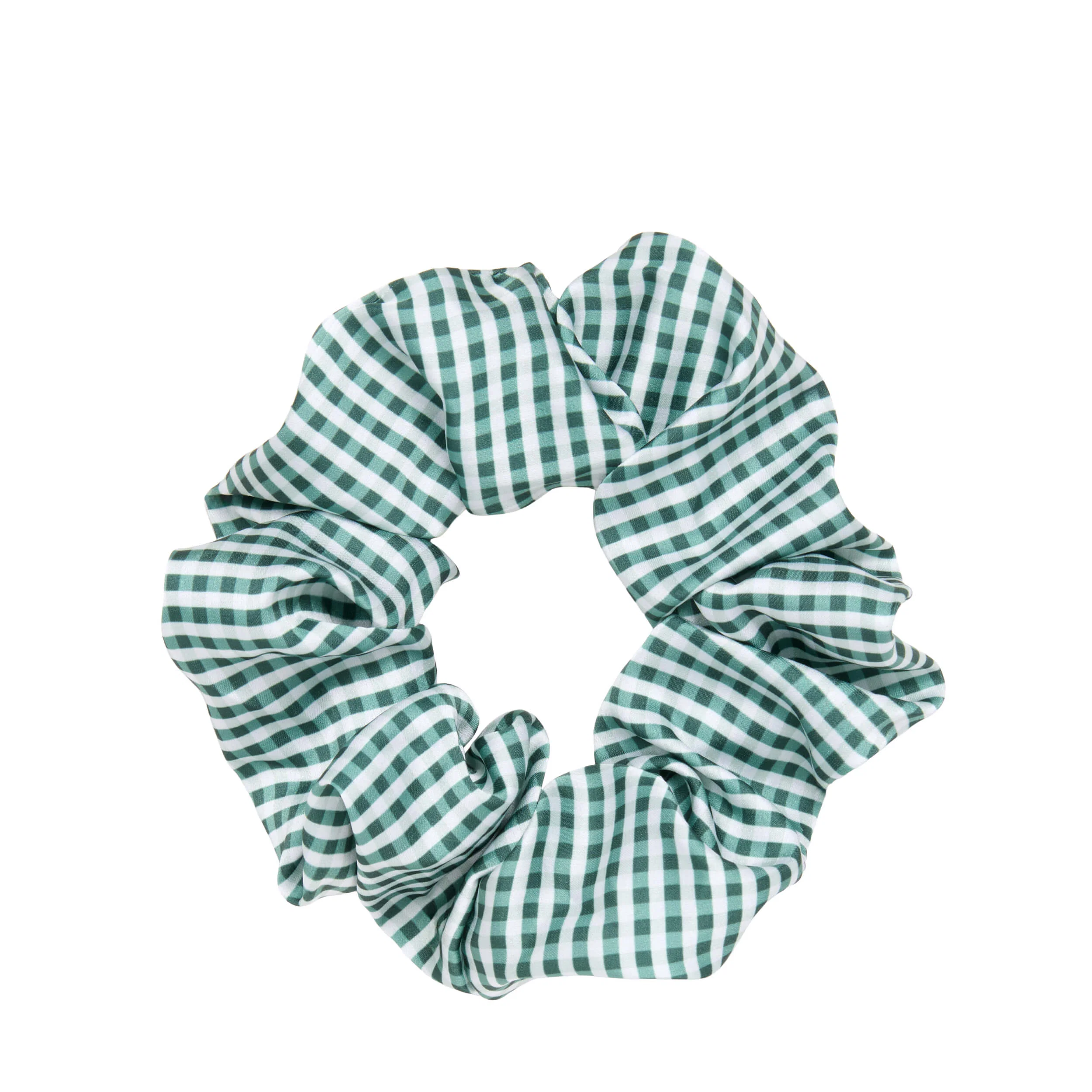 Wet Brush × Hill House Large Satin Scrunchie - Olive Gingham