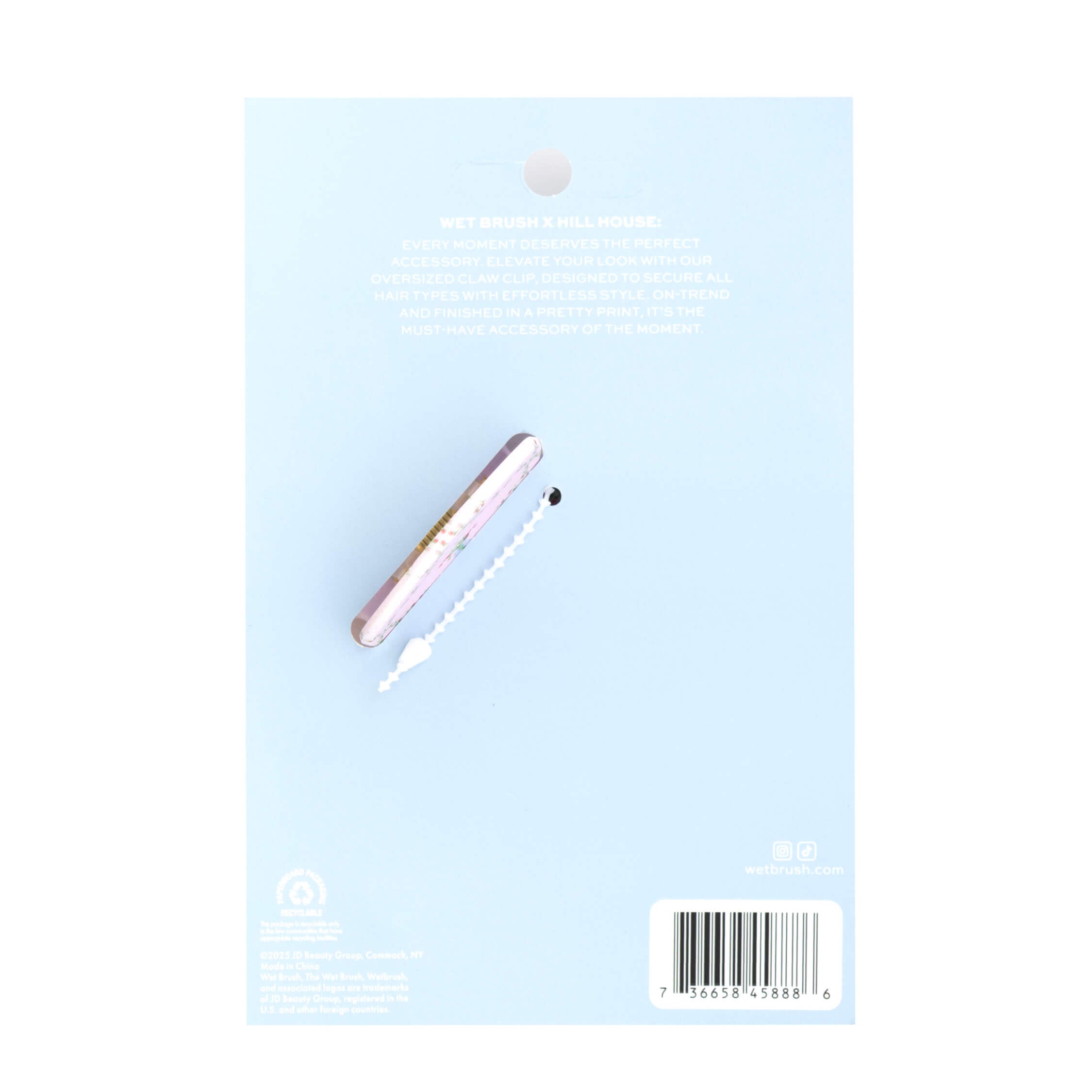 Wet Brush x Hill House Large Claw Clip - Matte Pink Trellis - Image 6