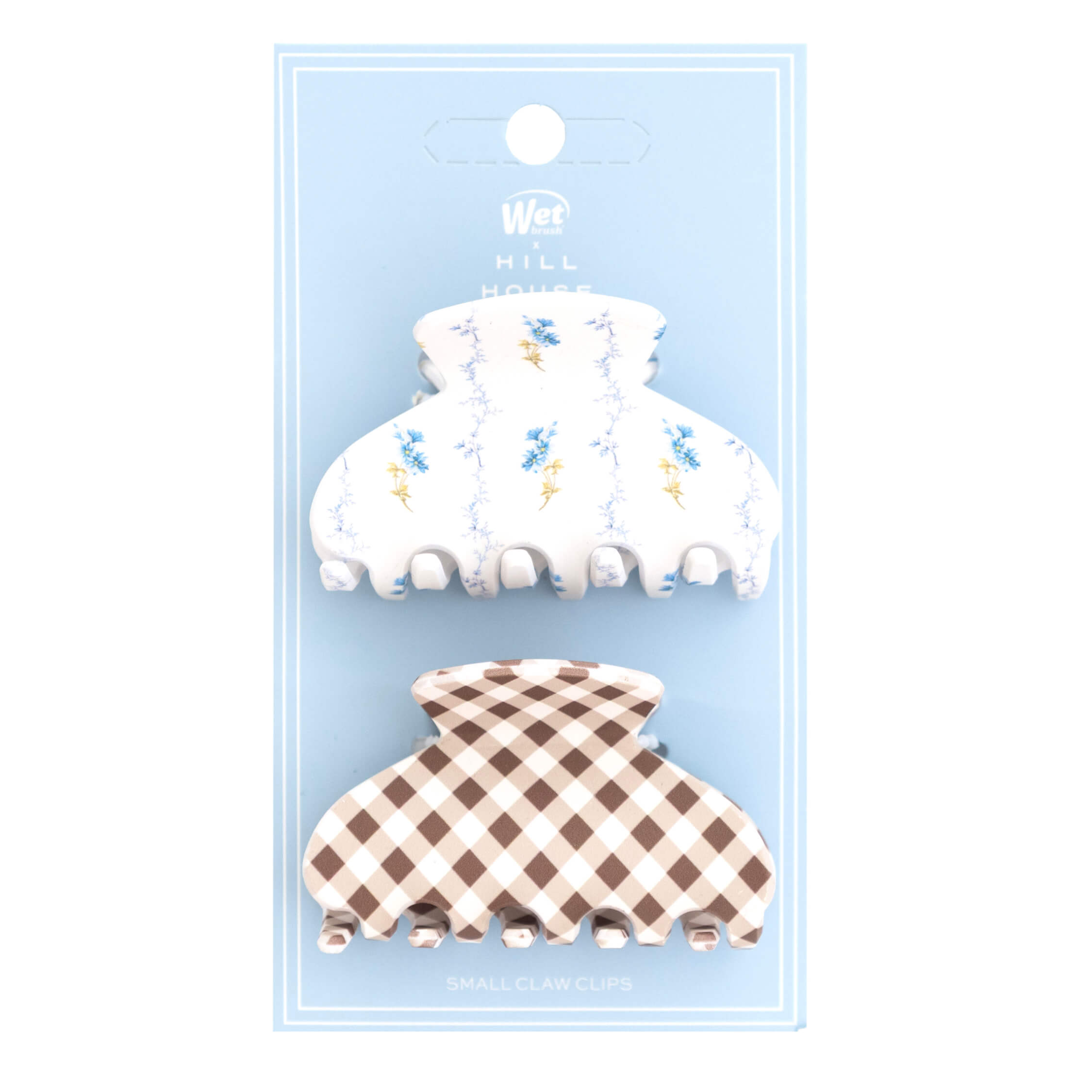Wet Brush x Hill House Small Claw Clips - Bluebell Waltz & Brown Gingham - 2ct - Image 3