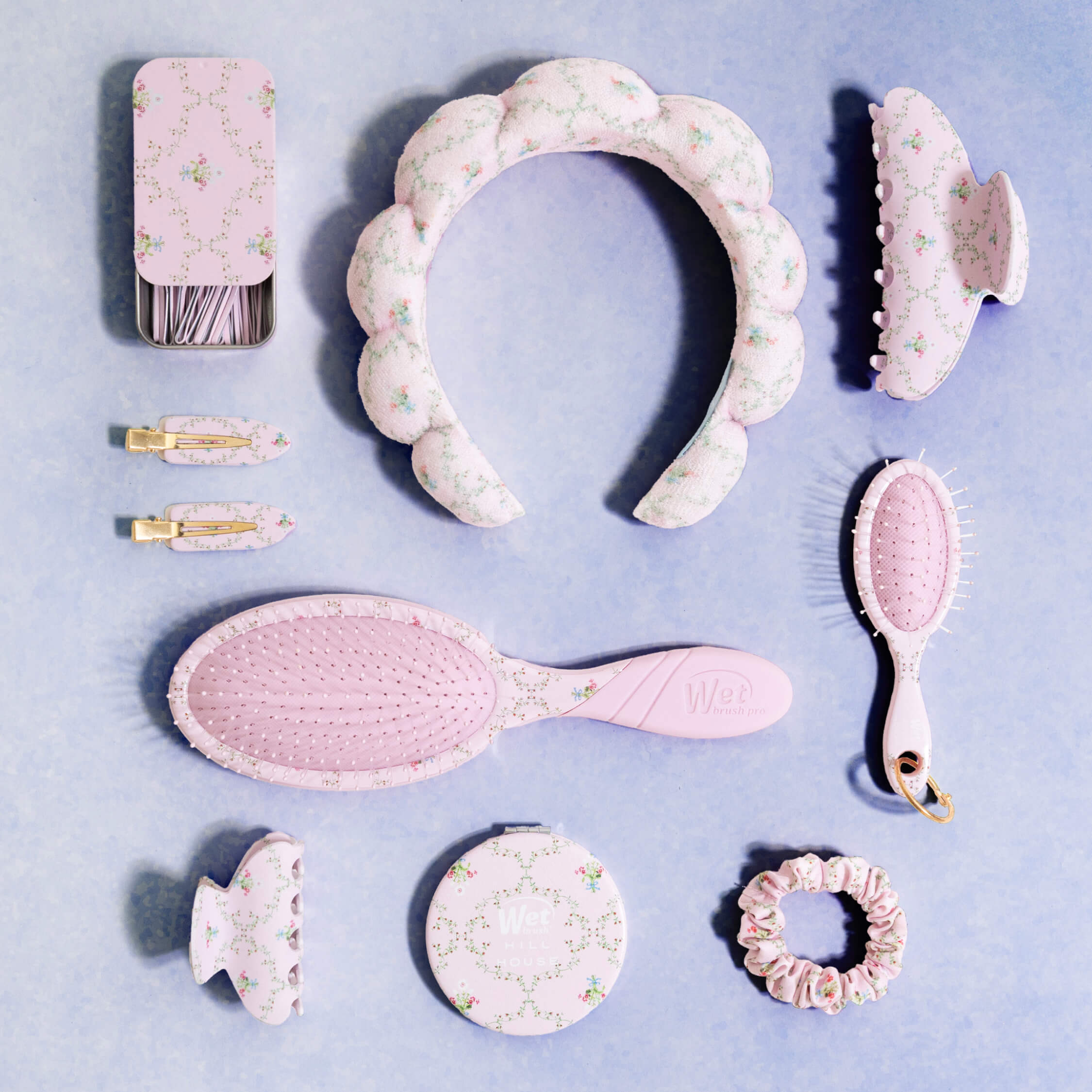 Wet Brush x Hill House Bobby Pin Case - Pink Trellis - 45ct - Image 5