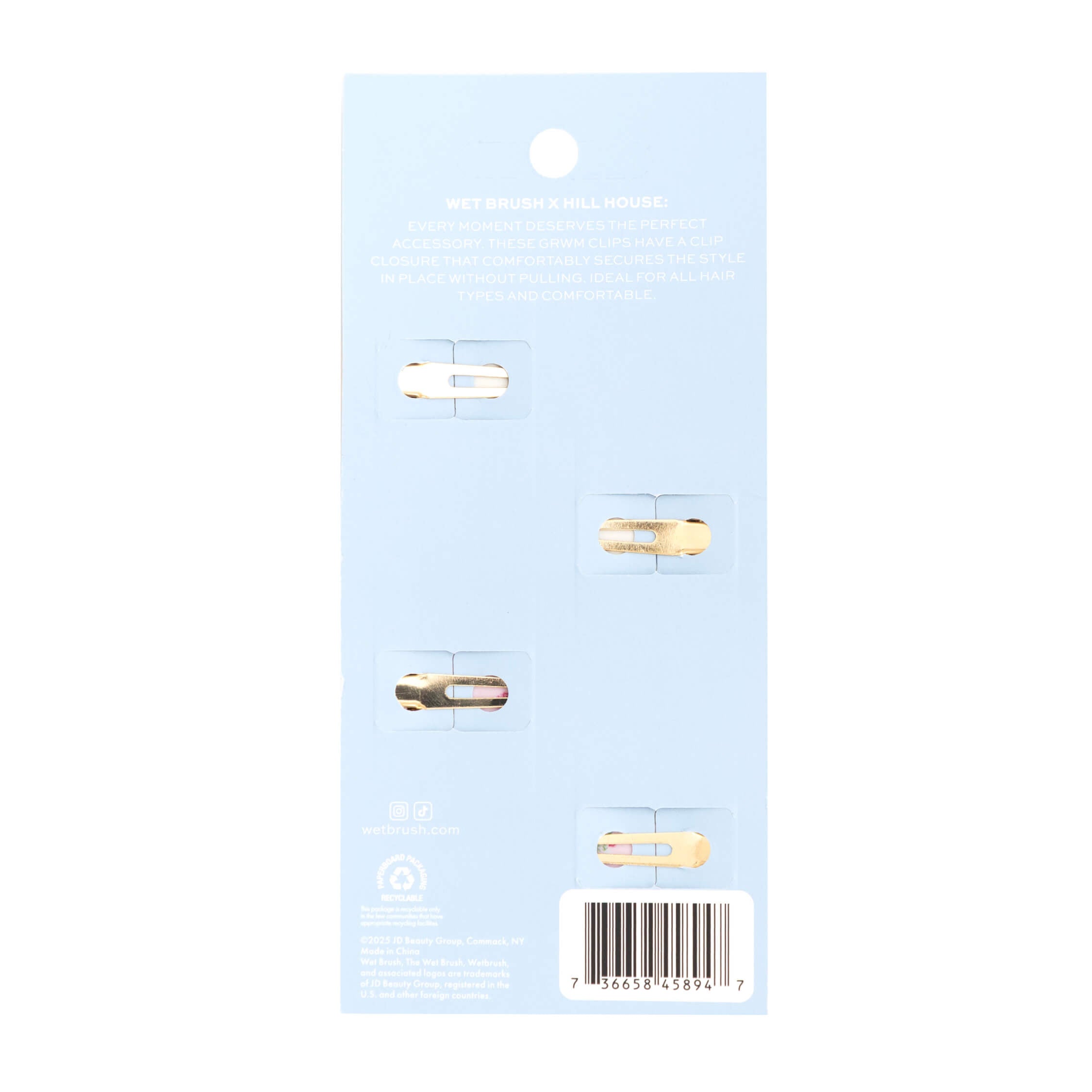 Wet Brush x Hill House Creaseless Clips - Bluebell Waltz & Pink Trellis - 4ct - Image 5