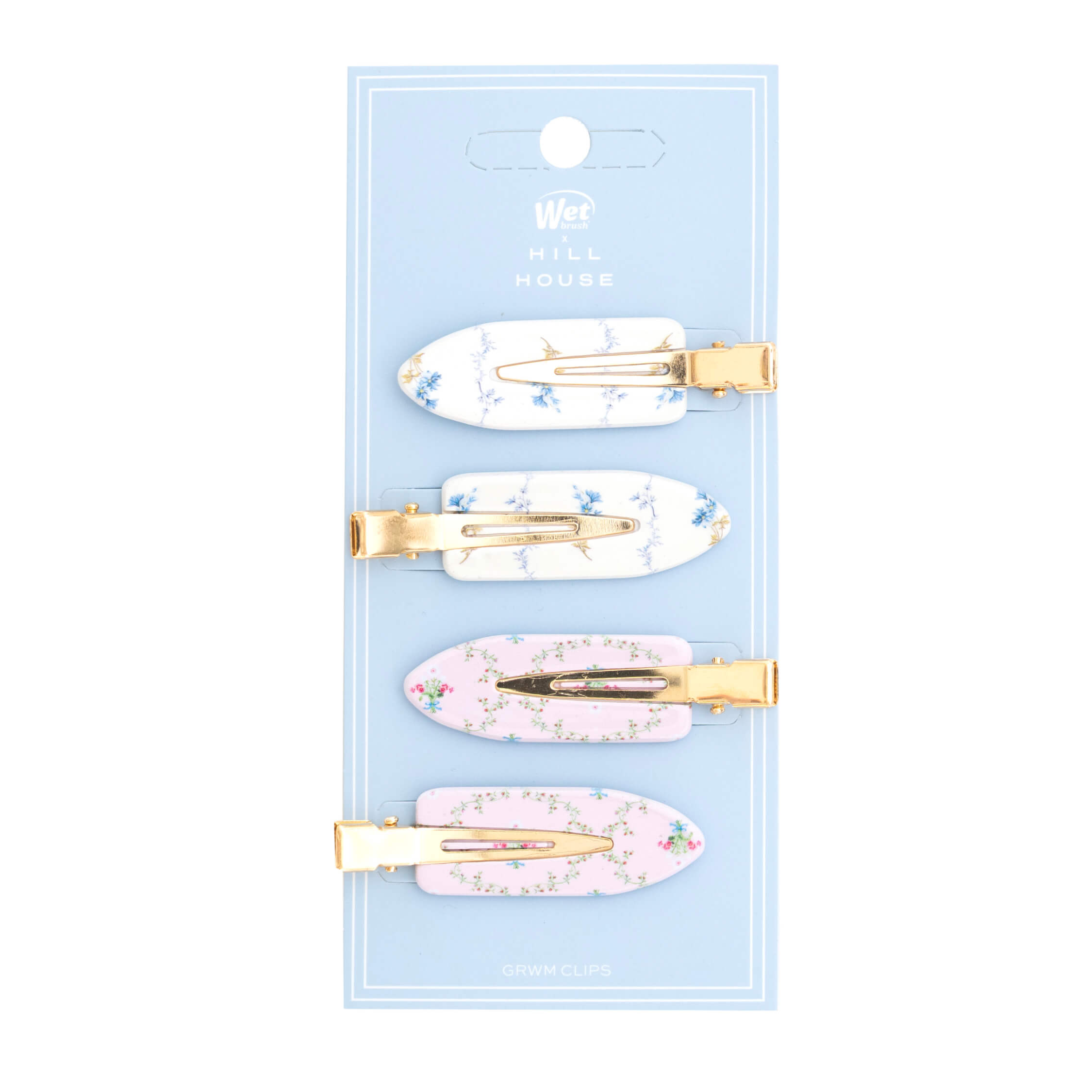 Wet Brush x Hill House Creaseless Clips - Bluebell Waltz & Pink Trellis - 4ct - Image 4