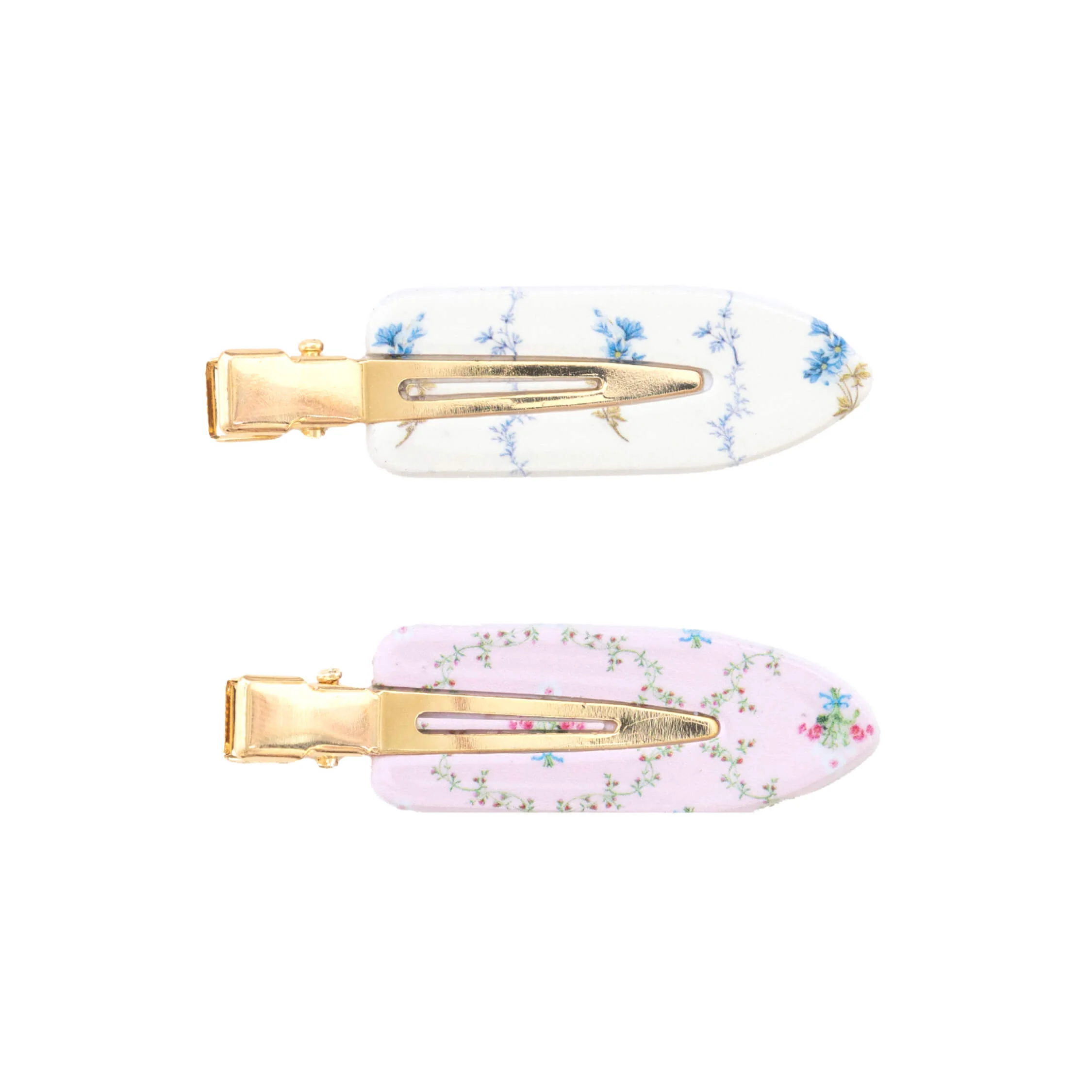 Wet Brush x Hill House Creaseless Clips - Bluebell Waltz & Pink Trellis - 4ct