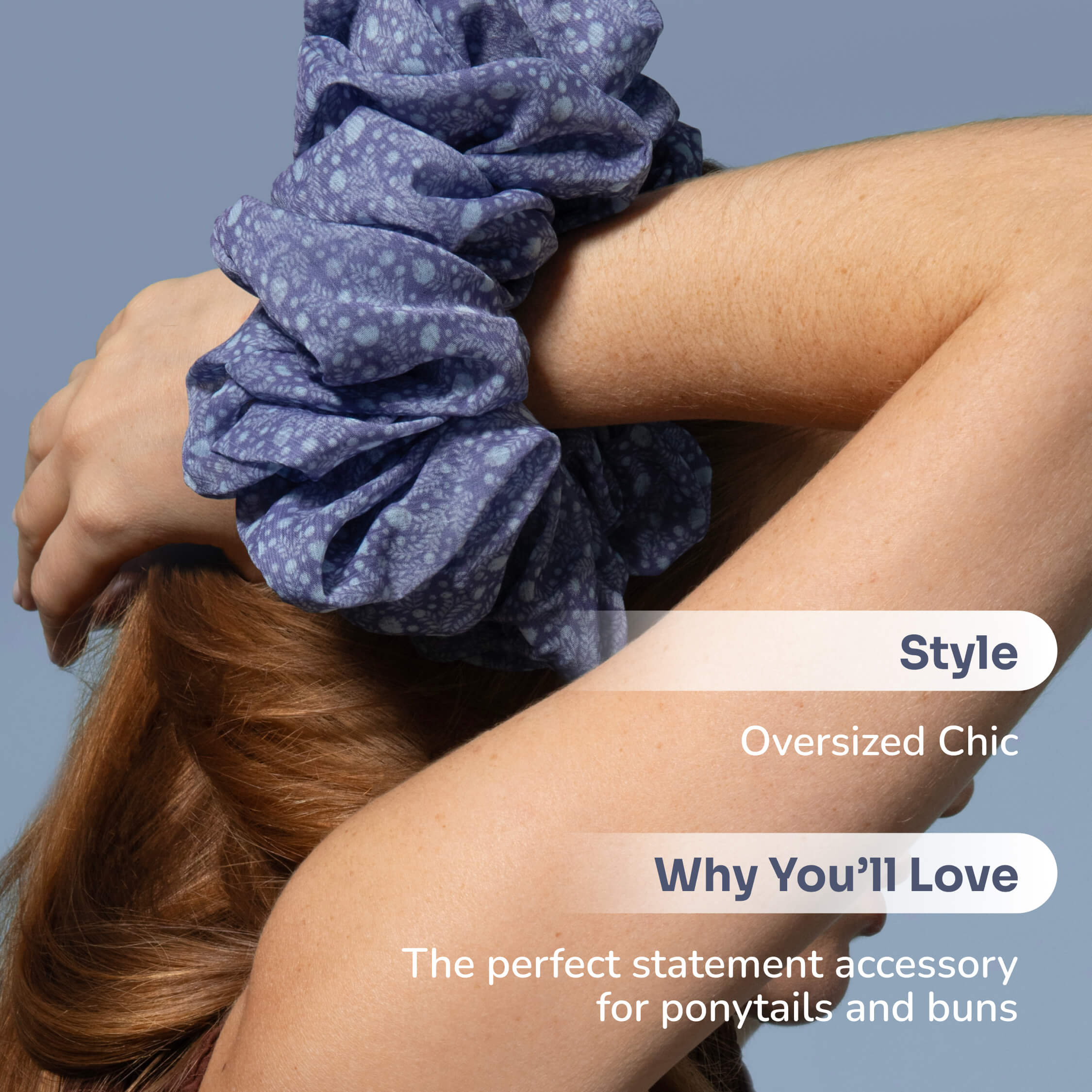 Wet Brush x Hill House XL Chiffon Scrunchie - Ditsy Thistle - Image 2