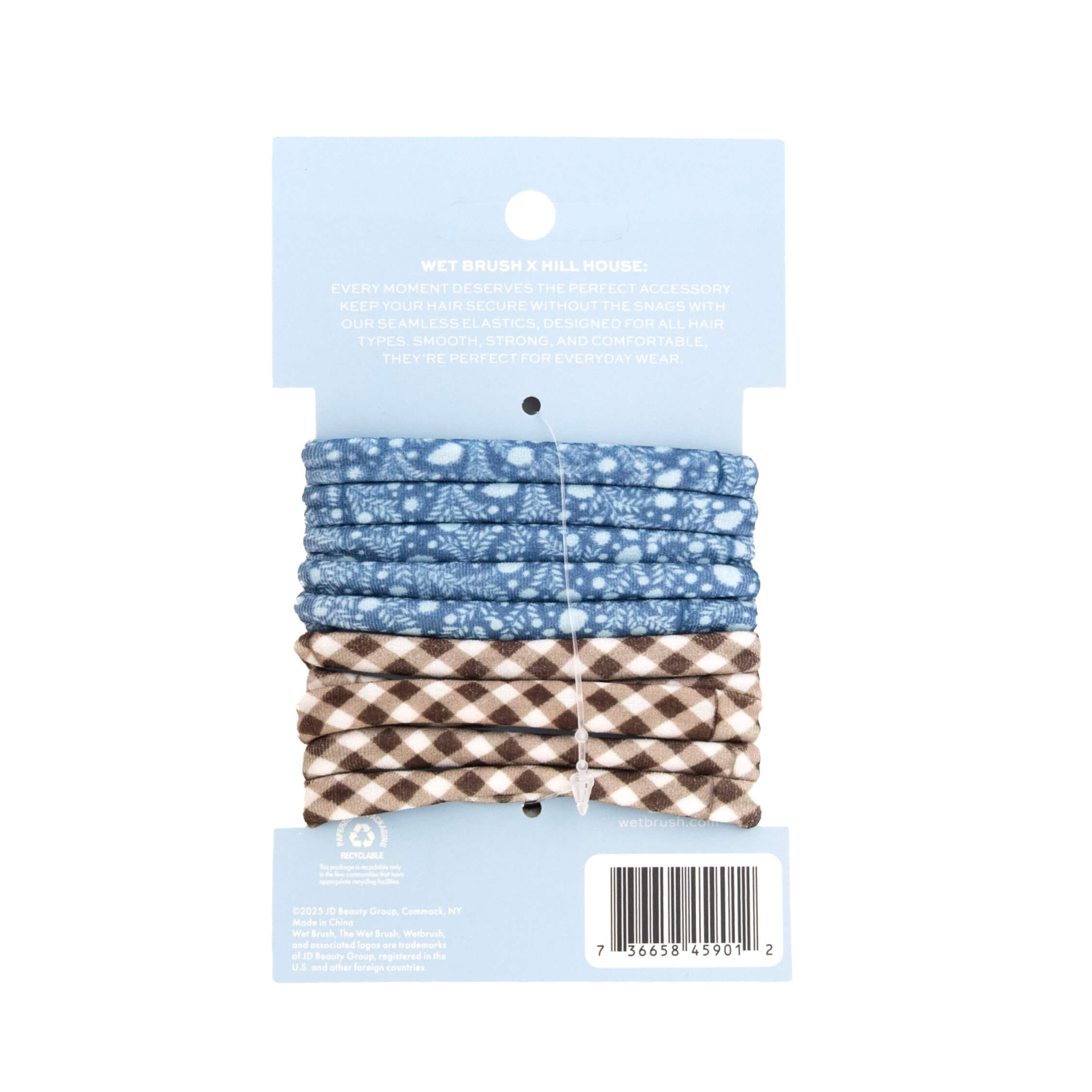 Wet Brush x Hill House Seamless Ponytailers - Ditsy Thistle & Brown Gingham - 10ct - Image 5