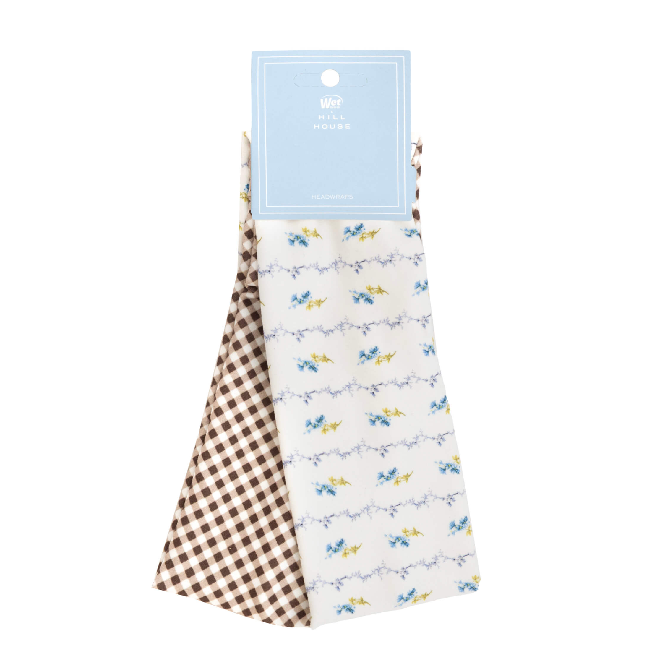 Wet Brush x Hill House Headwraps - Brown Gingham & Bluebell Waltz - 2ct - Image 6