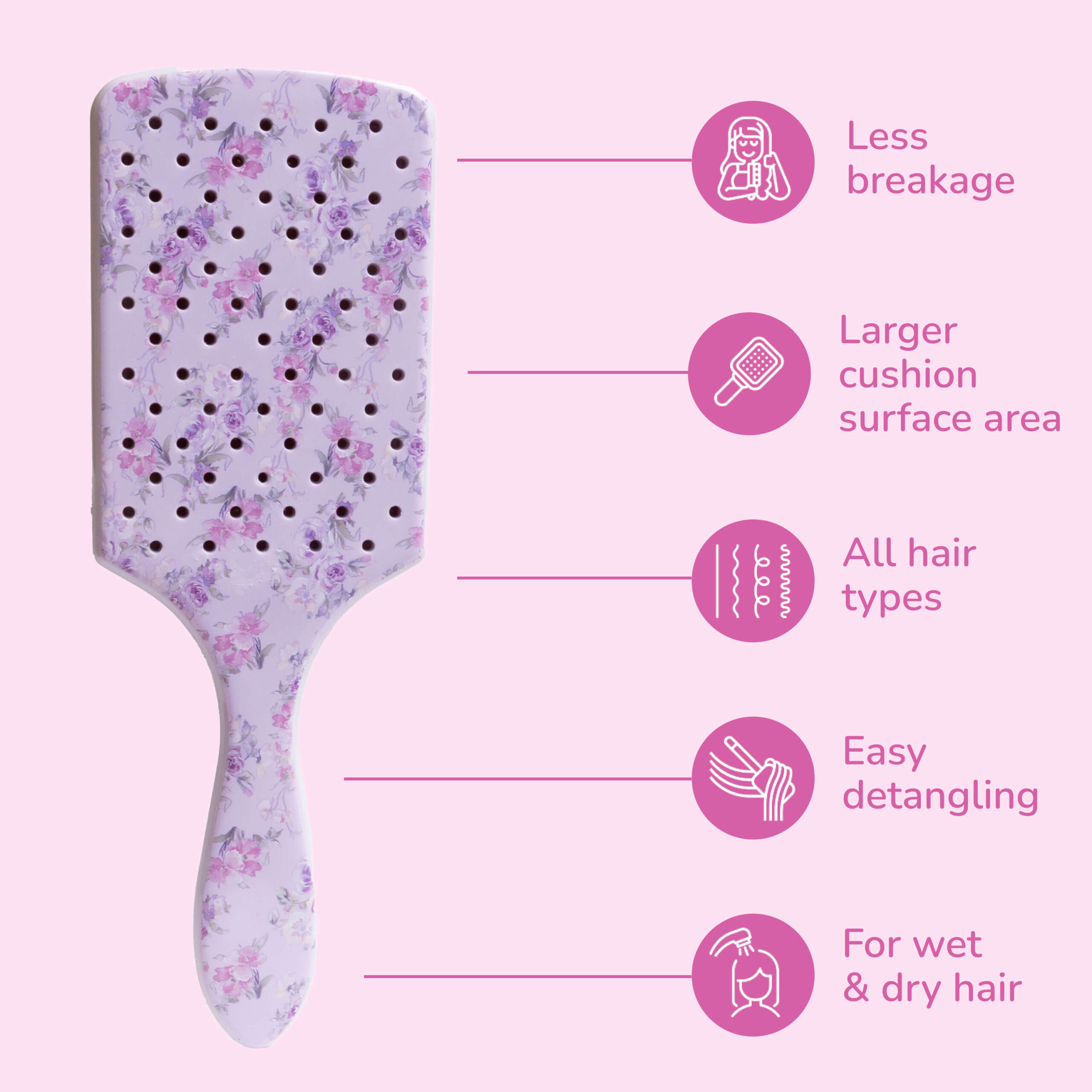 Wet Brush x LoveShackFancy Paddle Detangler - Happy Thoughts - Image 4