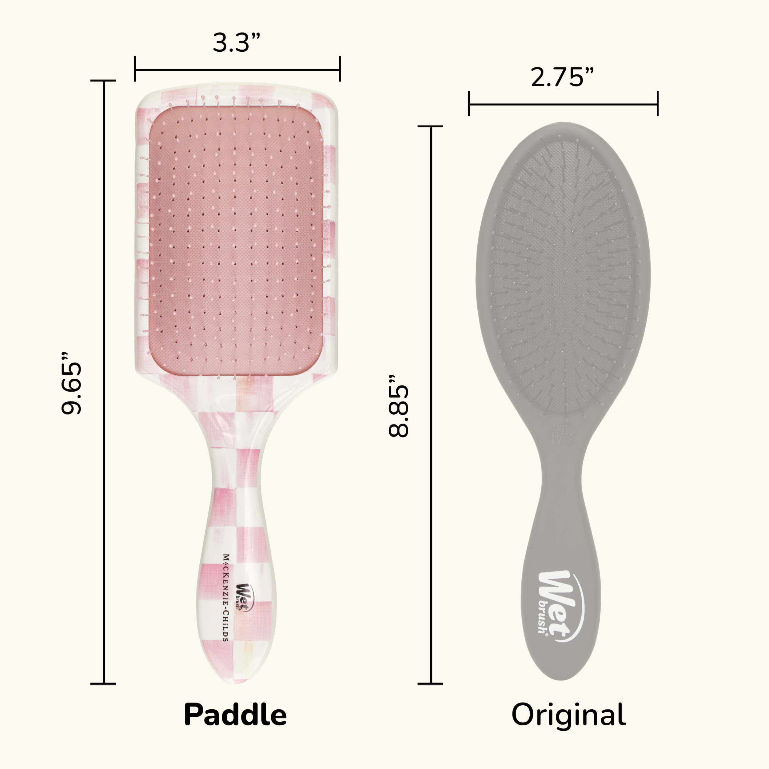 MacKenzie-Childs x Wet Brush Paddle Detangler - Rosy Check - Image 6