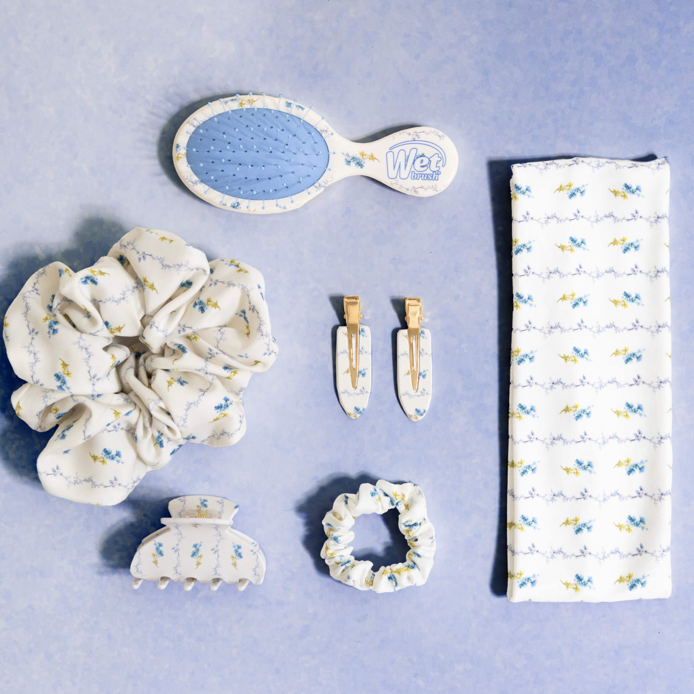 Wet Brush x Hill House Headwraps - Brown Gingham & Bluebell Waltz - 2ct - Image 9