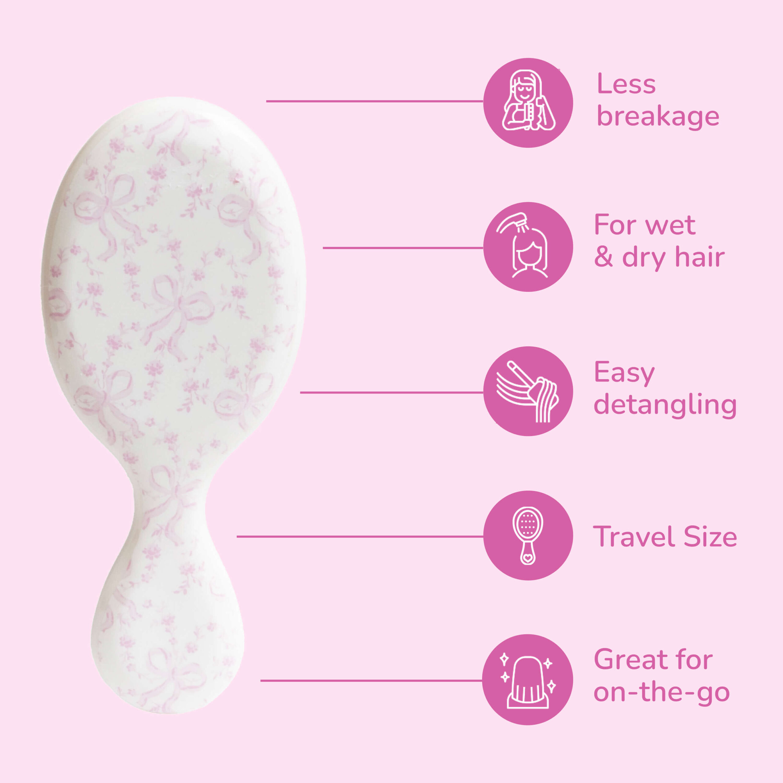 Wet Brush x LoveShackFancy Mini Detangler - Coquette Bow - Image 4