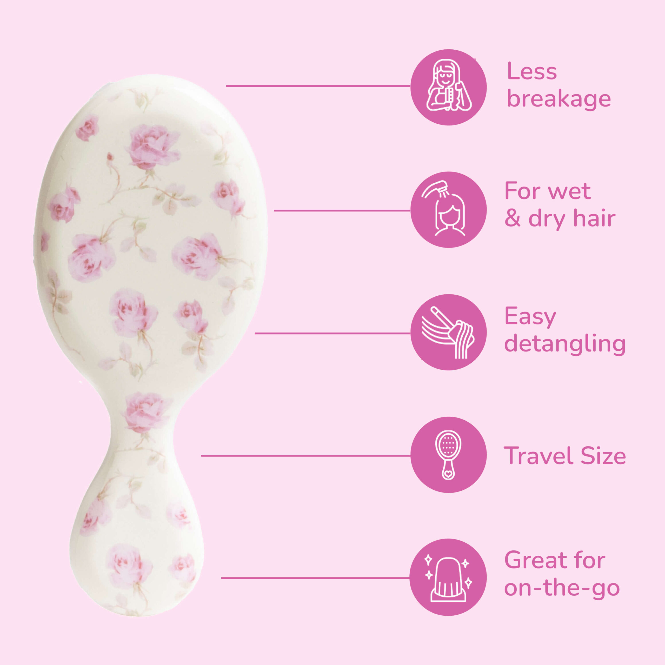 Wet Brush x LoveShackFancy Mini Detangler - Ribbon Rosa - Image 4