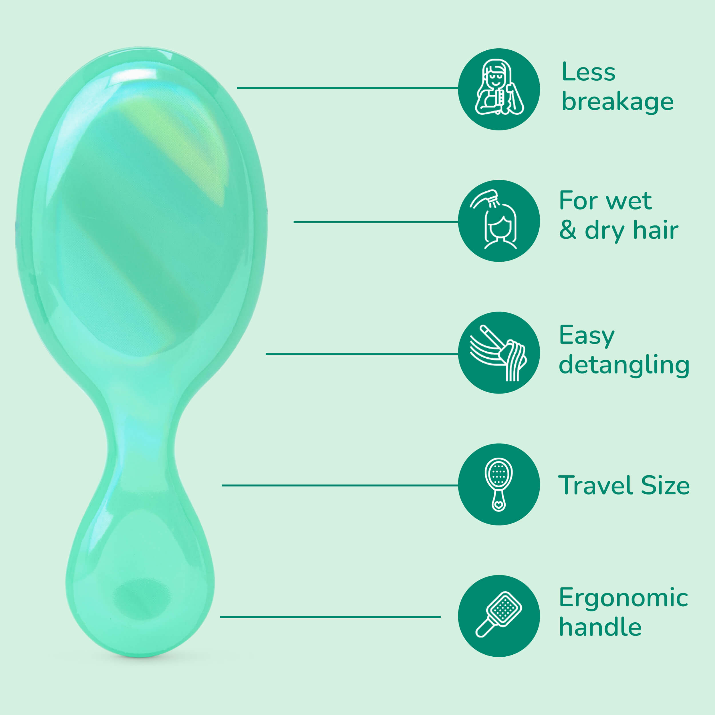Prismatic Glow Mini Detangler - Green - Image 4